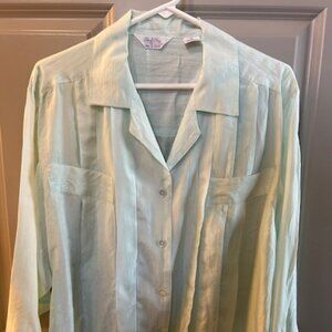 Mint Green Silk Blouse